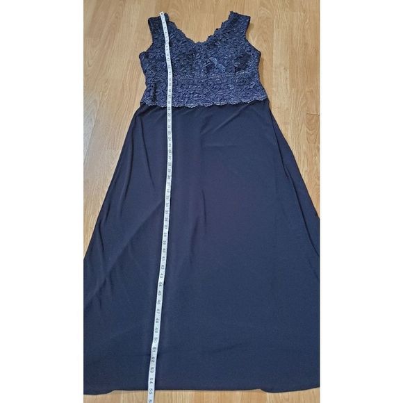 Alex Evenings Navy Sleeveless Gown Sz14P - Picture 7 of 16